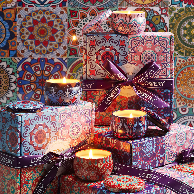 4-Pc. Travel Candle Gift Set - Coconut, Vanilla, Lavender, Citrus Scents image number 1