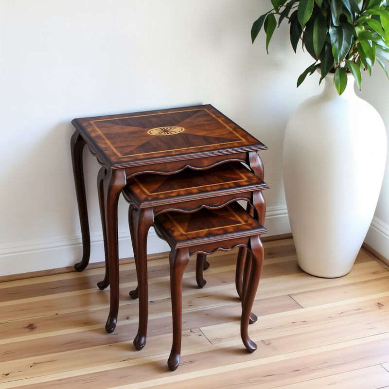 Starlight Canyon Home Medium Brown Nesting Side Tables Set of 3 for Living Room