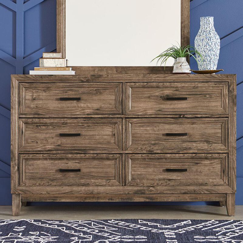 Liberty Furniture Ridgecrest 6 Drawer Dresser in Cobblestone image number 3