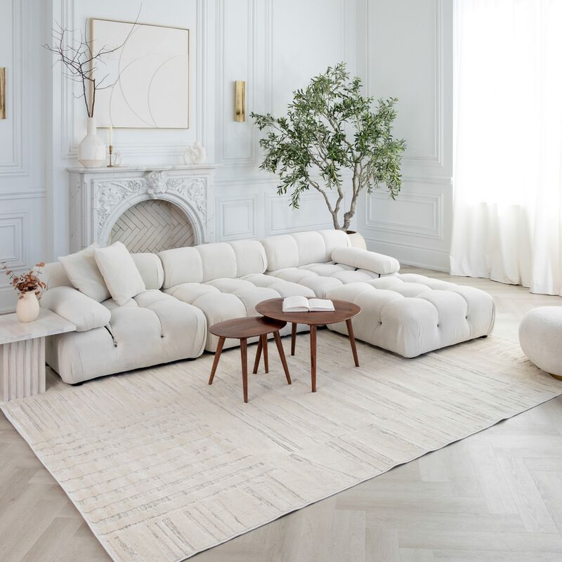 Rug Branch Inari Contemporary Abstract Beige Cream Indoor Area Rug