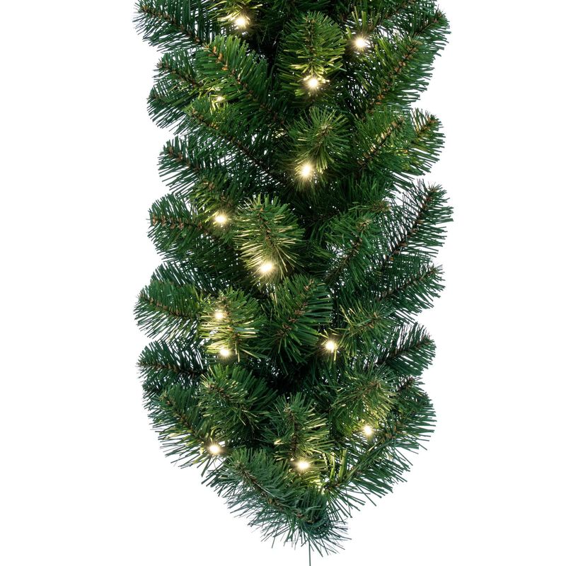 Vickerman 50' x 14" Oregon Fir Artificial Christmas Garland, Warm White Single Mold LED Wide Angle Lights - Faux Fir Christmas Garland - Indoor or Outdoor Garland image number 2