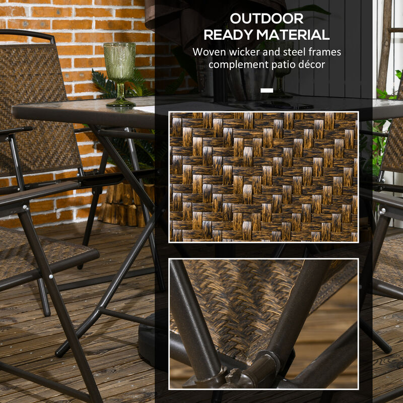 Hivvago Foldable Outdoor Wicker Dining Set image number 6
