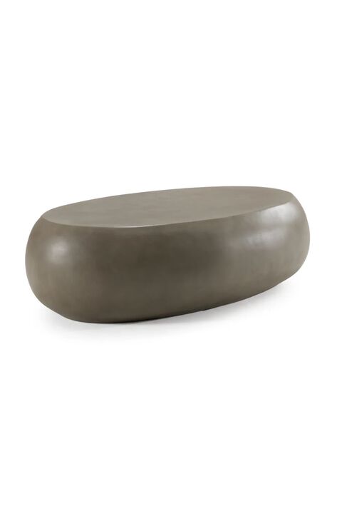 Gray Concrete Oval Coffee Table L | OROA Modern Denny