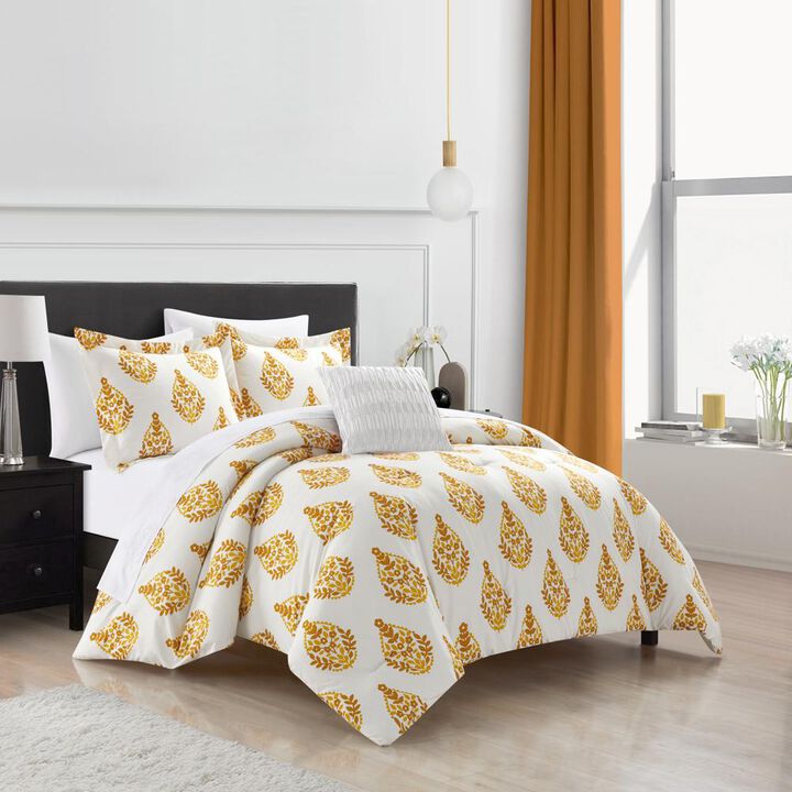 Chic Home Clarissa 6 Piece Comforter Set Floral Medallion Print Design Bed In A Bag Bedding
