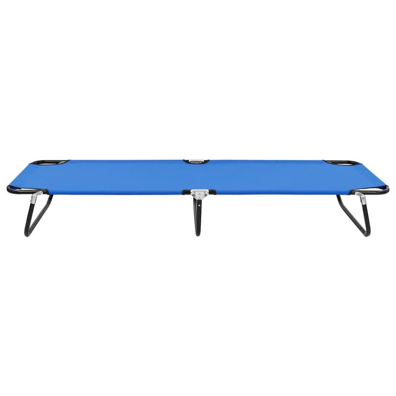 Sun Lounger Blue Steel frame and polyester fabric Standard Size