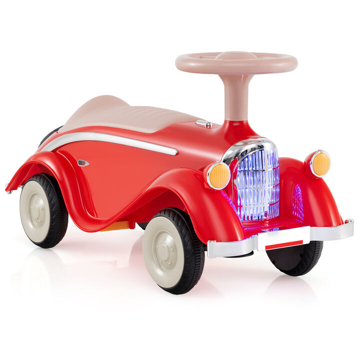 Toddler Ride On Toy Car with LED Headlight and Horn for Indoor Outdoor Play