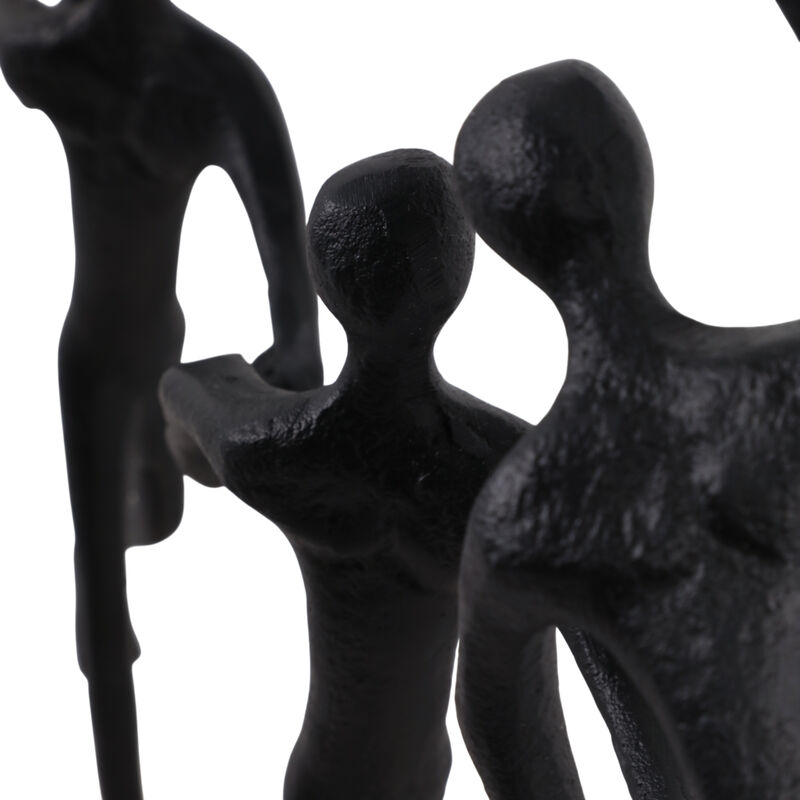 32x31" Men Walking In Ring Sculpture, Black/white image number 5
