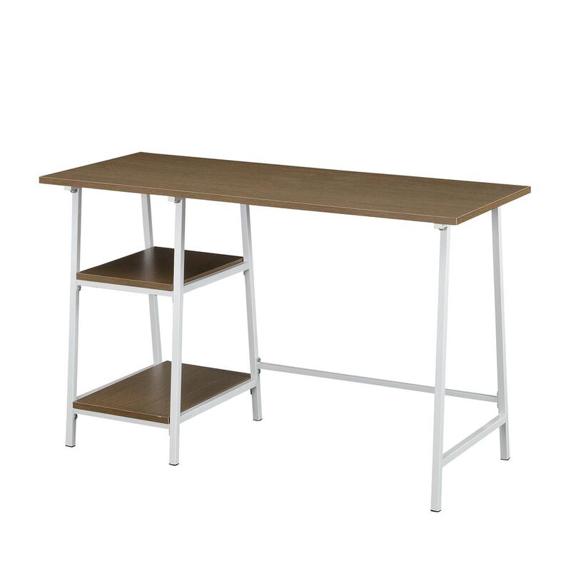 Convenience Concepts Designs2Go Trestle Wood Metal Desk with Removable Shelves