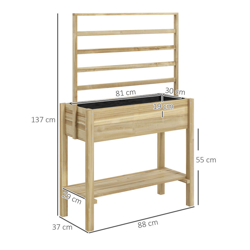 Hivvago Wooden Trellis Planter Box for Flowers and Herbs image number 2