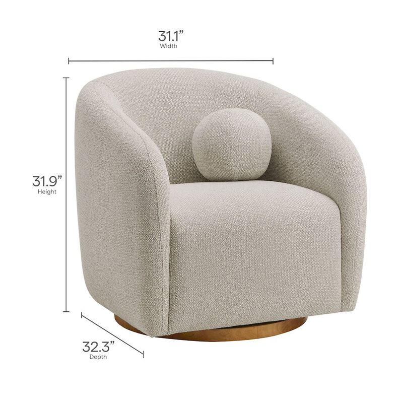 Holland Swivel Chenille Fabric Armchair image number 2