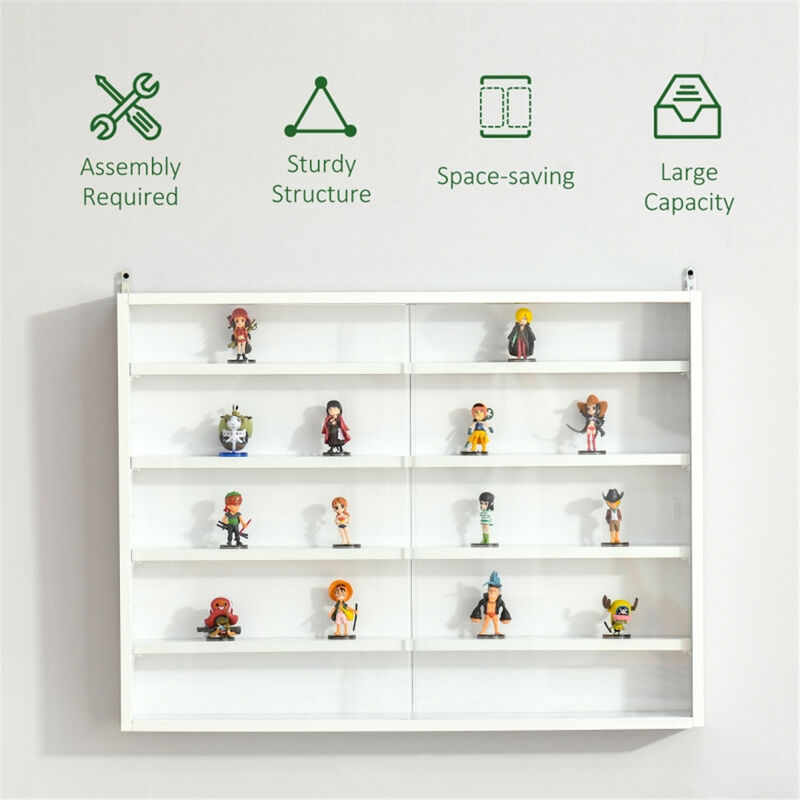 Modern Display Cabinet with Glass Shelves for Living Room or Office