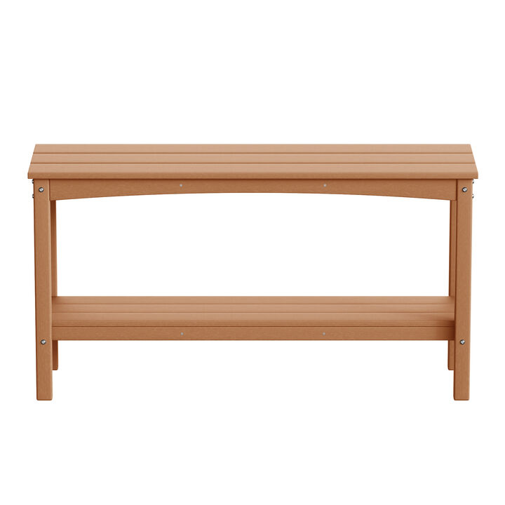 WestinTrends 55" Outdoor Patio HDPE Adirondack 2-Tier Shelf Console Table