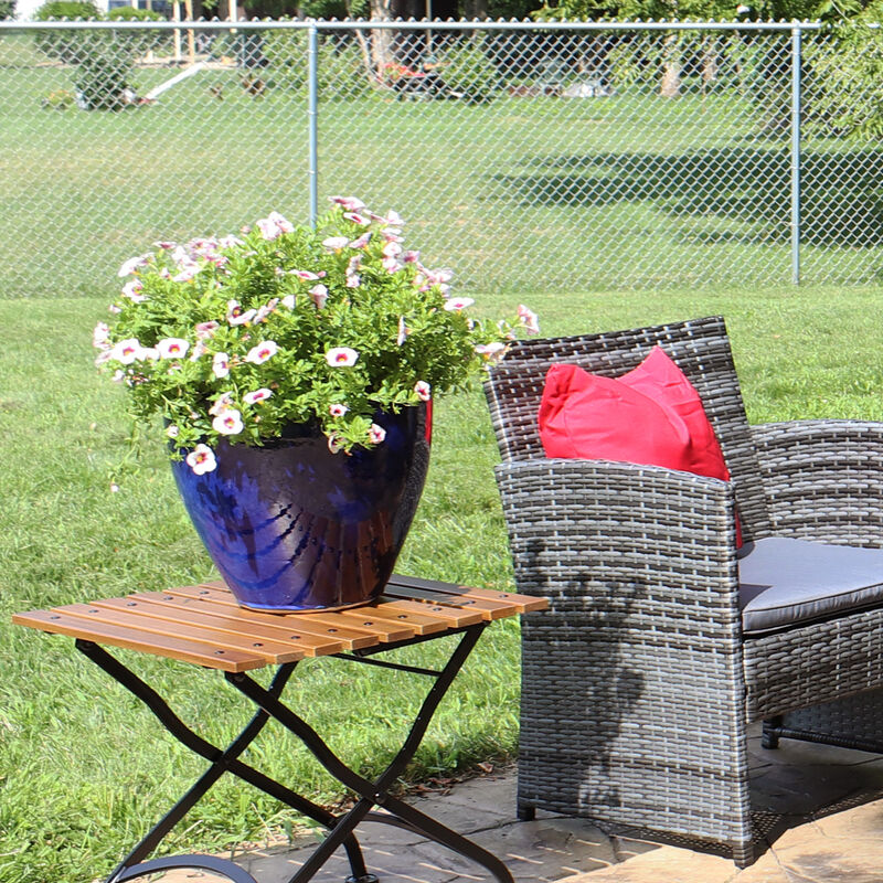 Sunnydaze 13 in Resort High-Fired Glazed Ceramic Planter