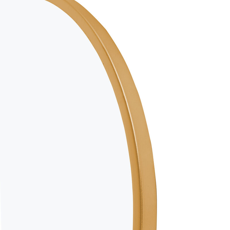 HomeRoots 36" Gold Metal Arch Tilting Framed Accent Mirror image number 3
