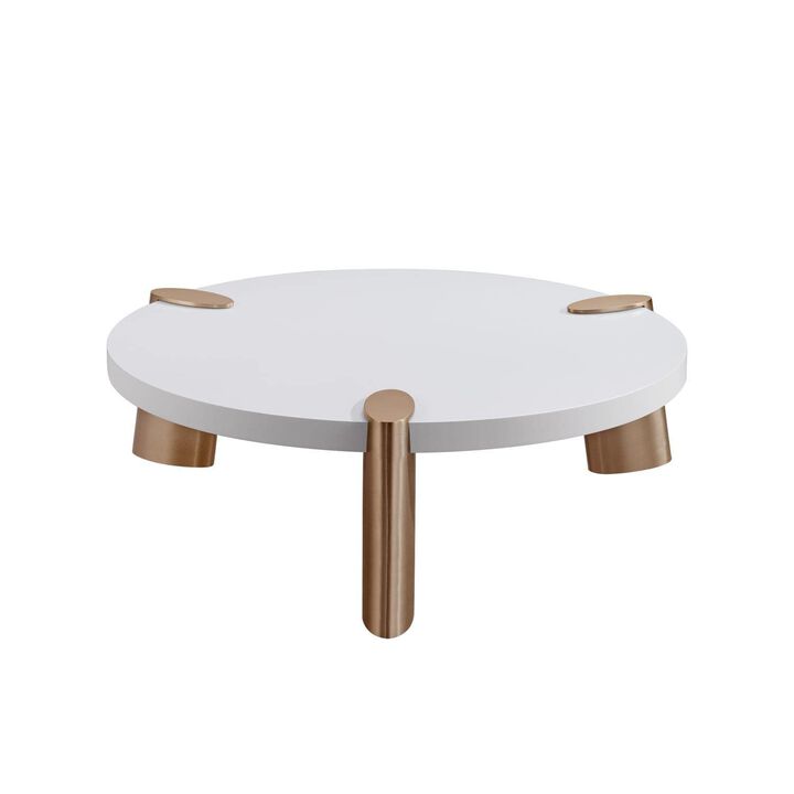 Mimeo round Coffee Table, Matt White top.