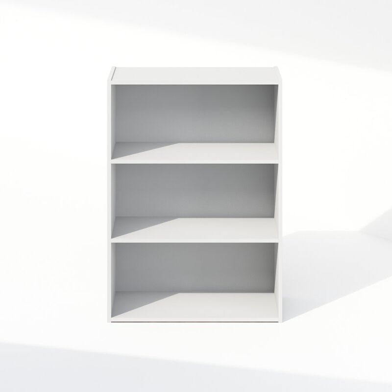 Simple Open Shelf, Bookcases, 3-Tier, Plain White