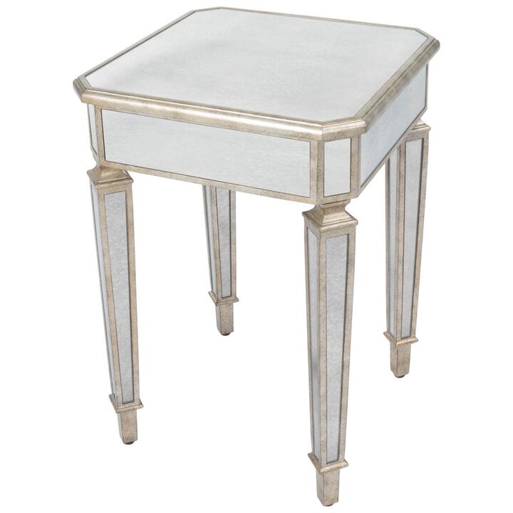 Butler Specialty Celeste Mirrored Side Table, Silver