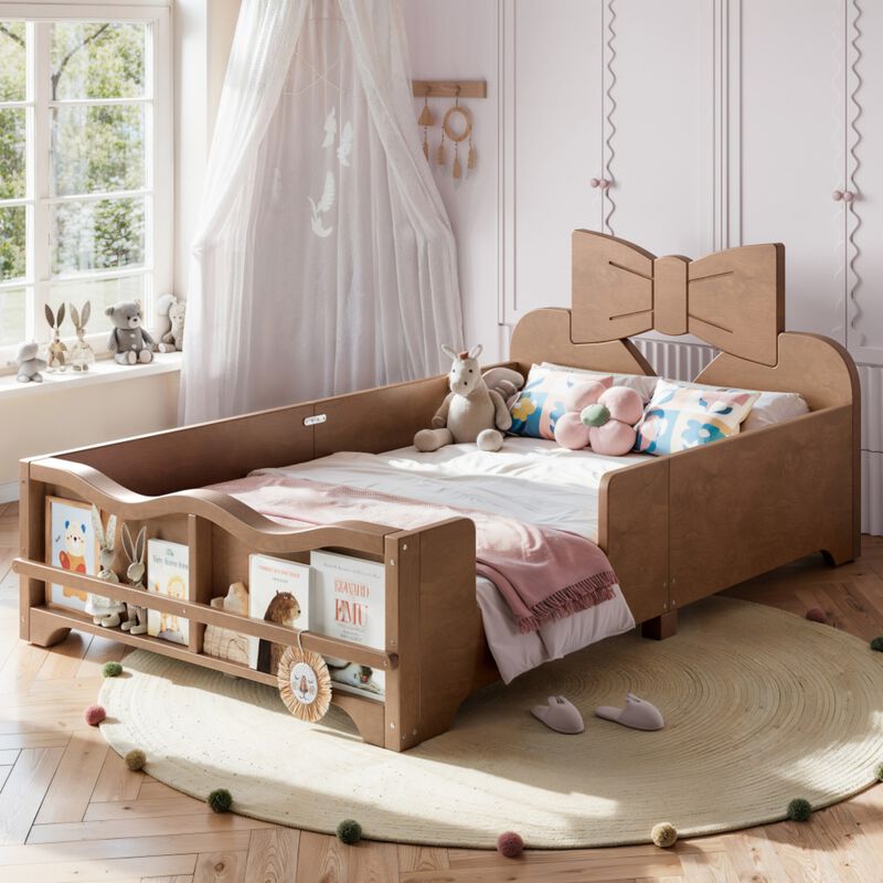 Cugwob Bowknot‑Cutout Kids Low Platform Bed image number 2