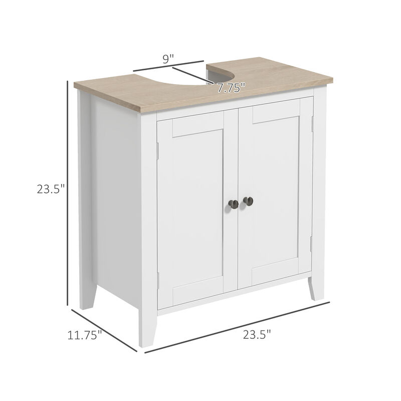 Short Pedestal Under Sink Cabinet Storage Standing Unit w/ 2 Door Space Saver