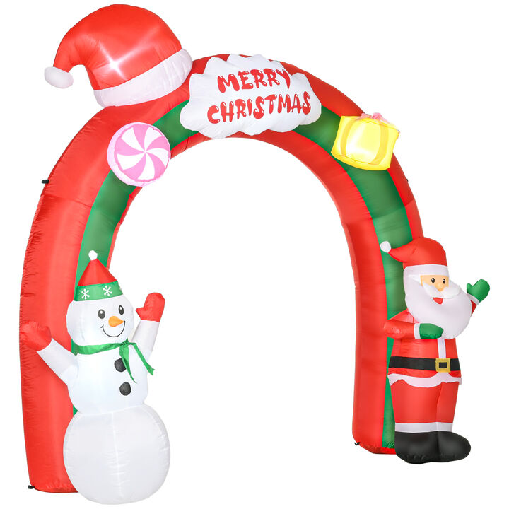 Giant 9ft Christmas Inflatables Decorations Archway w/ Santa Claus and Snowman