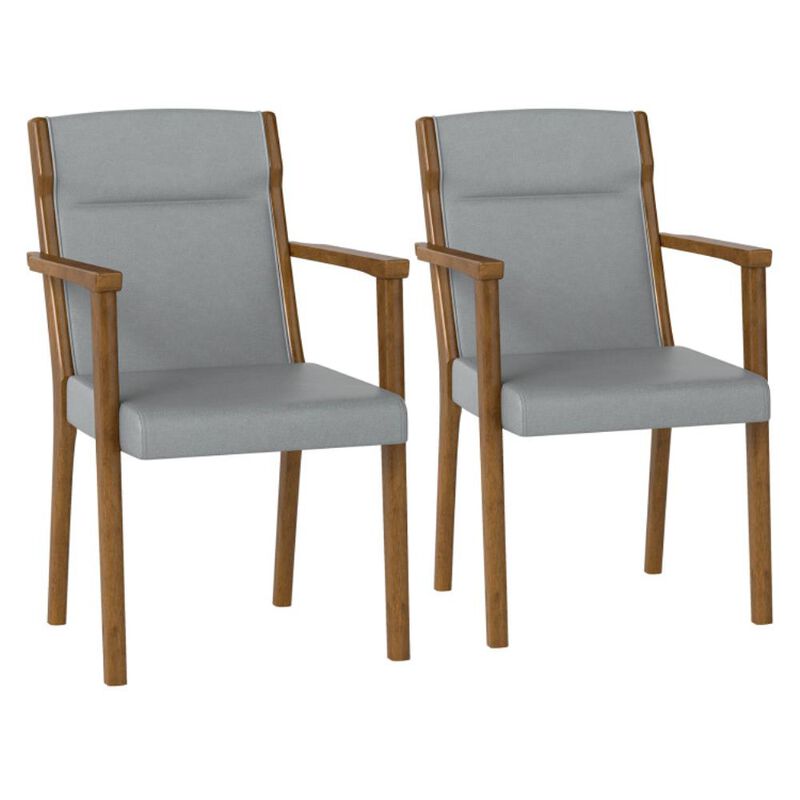 Upholstered Wooden Accent Chairs Set of 2 with High Back and Soft Cushion image number 0