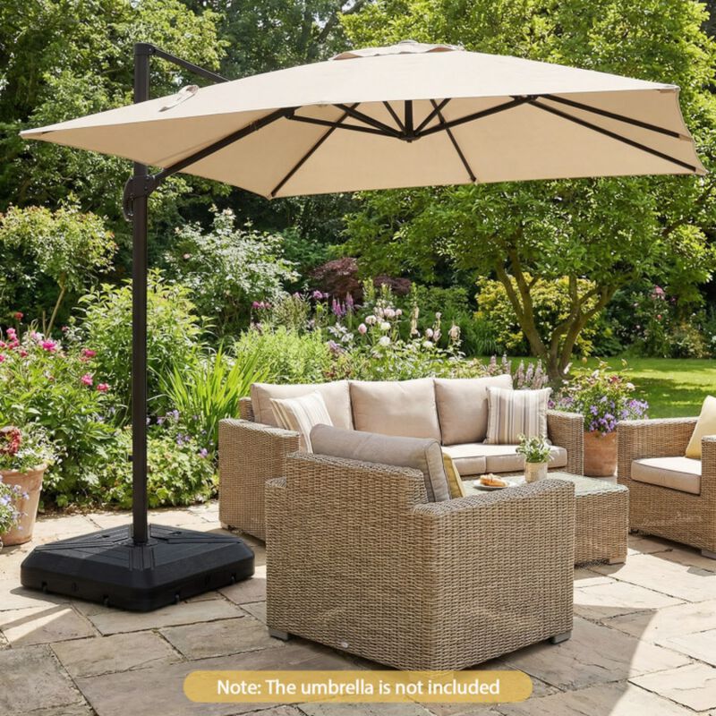 Cantilever Offset Umbrella Base with Wheels for Backyard Poolside image number 8