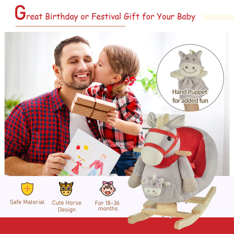 BreeBe Kids Musical Rocking Horse Ride-On Toy image number 3