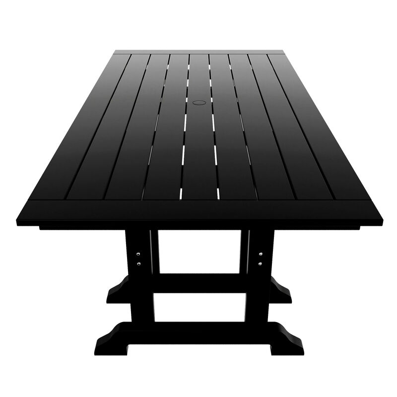 WestinTrends 7-Piece HDPE Rectangular Patio Dining Table Set with Foldable Chairs