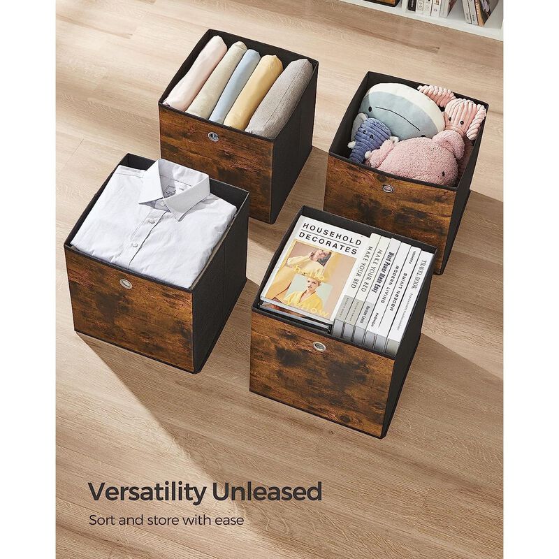 Foldable Storage Organizer Boxes &ndash; Set of 6 Storage Cubes for Clothes