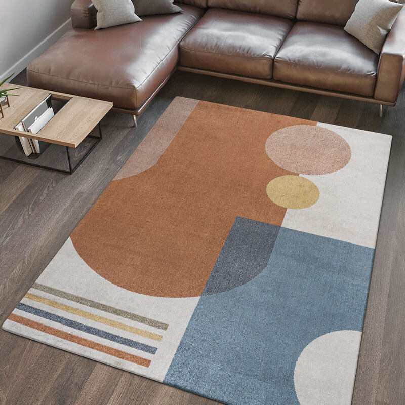 Slinger Modern Contemporary Collage Machine-Washable Area Rug
