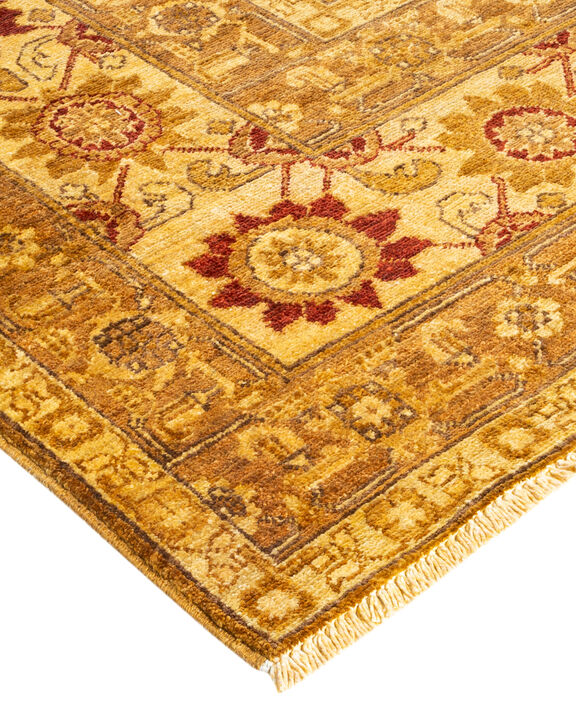 Eclectic, One-of-a-Kind Hand-Knotted Area Rug  - Yellow, 9' 1" x 11' 10"