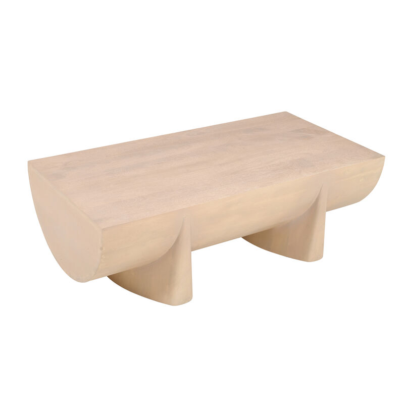 Wilhelm Coffee Table | 48" Log Design | Natural Mango Wood Hand Crafted
