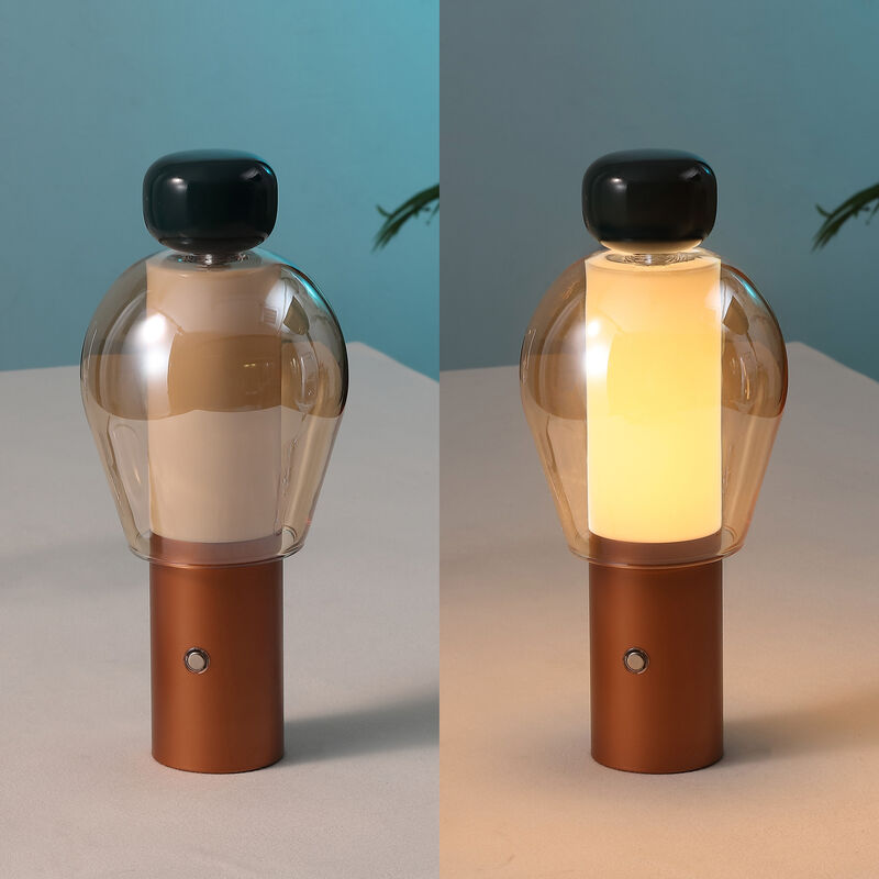 Evonne 10.75" Modern Glam Candle-Style Rechargeable/Cordless Dimmable Integrated LED Table Lamp with Touch Sensor