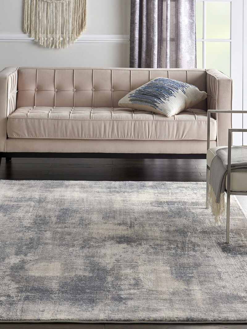 Rustic Textures RUS02 Blue/Ivory 5'3" x 7'3" Rug