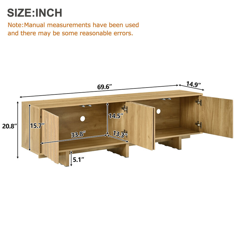 Nankso Retro Style Wood Grain TV Stand image number 9