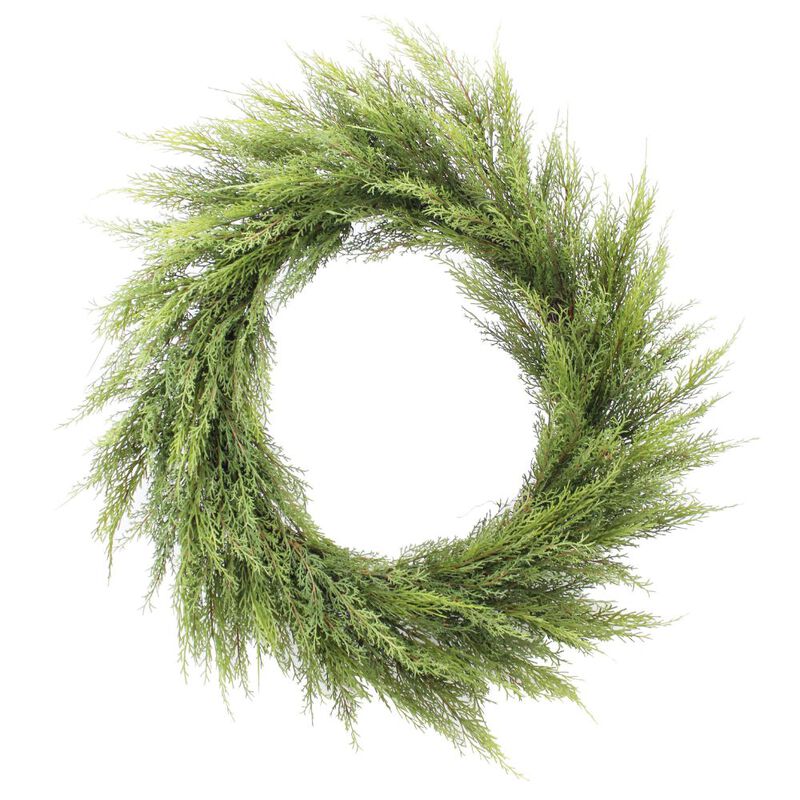 30" Faux Evergreen Cedar Wreath image number 0