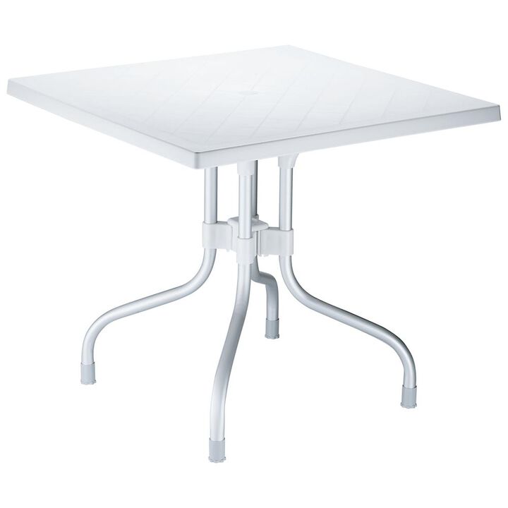 Belen Kox Square Folding Table, 31 inch, Silver Gray, Belen Kox