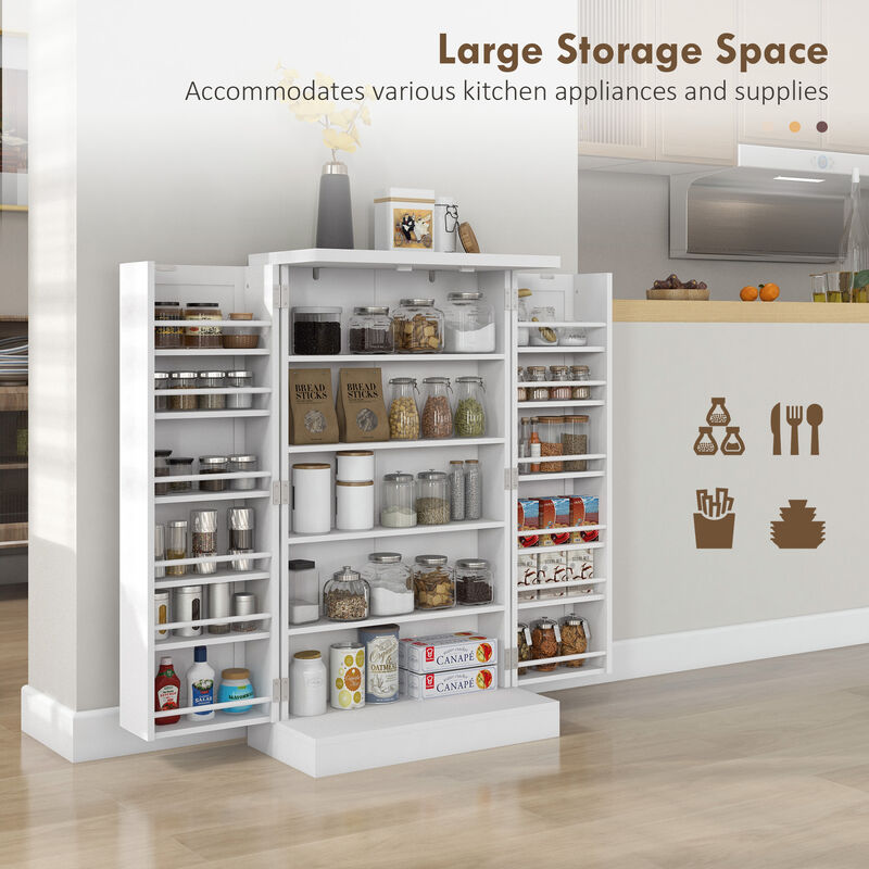 Hivvago Freestanding Kitchen Storage Cabinet with Spice Racks image number 4