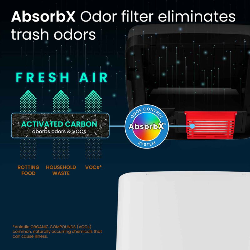 iTouchless 14 Gallon White Sliding Lid Sensor Trash Can