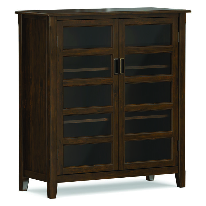 Burlington SOLID WOOD 40 inch Wide Transitional Medium Storage Cabinet in Mahogany Brown