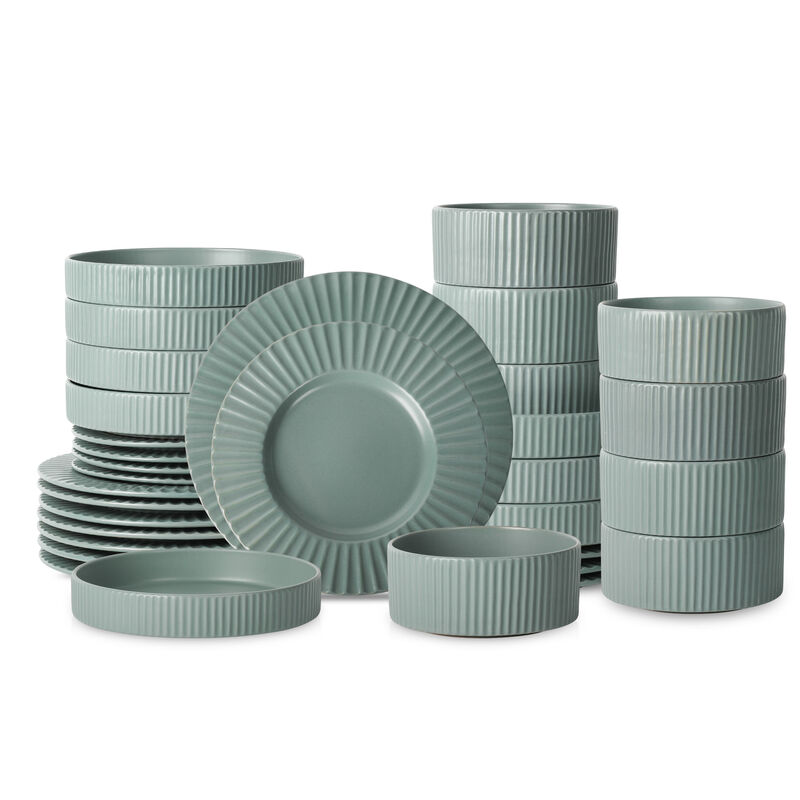 Christian Siriano Lusso Stoneware 32 Piece Dinnerware Set