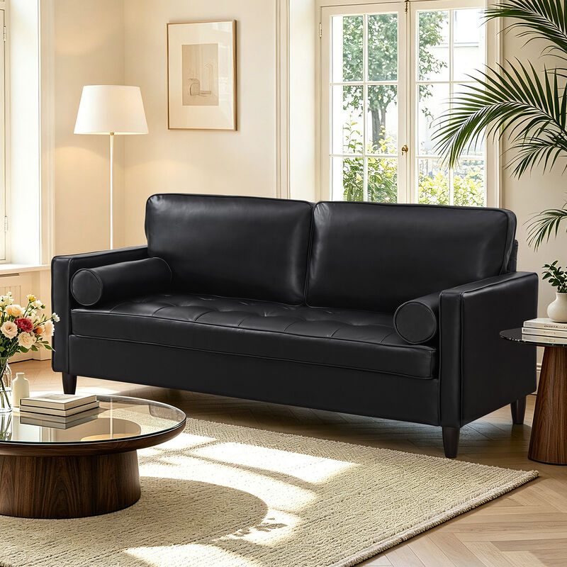 Galglo Breathable Faux Leather Couch image number 1