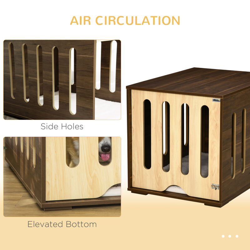 Streamdale Stylish Dog Crate End Table with Cushion image number 3