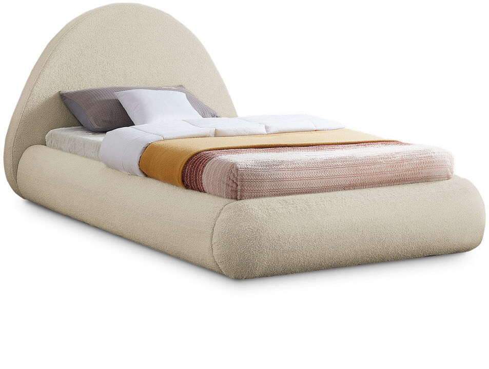 Meridian Furniture Rudy Beige Teddy Fabric Twin Bed
