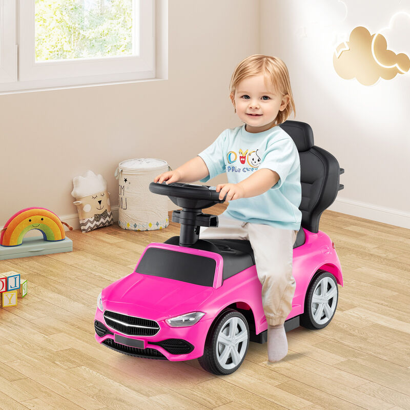 3 in 1 Toddler Ride On Push Car with Canopy Sliding Function and Stroller image number 4