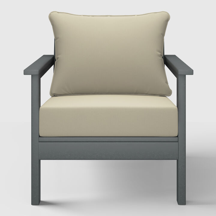 WestinTrends Outdoor Modern HDPE Patio Club Chair with Deep Seat Cushions