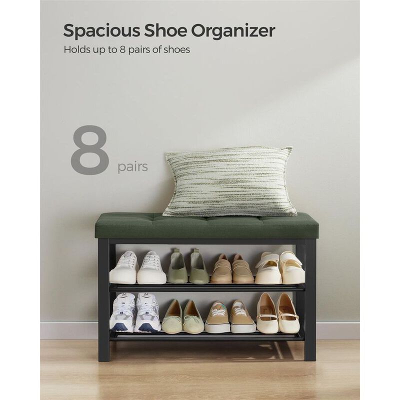 Entryway Shoe Storage Bench with Cushion image number 4
