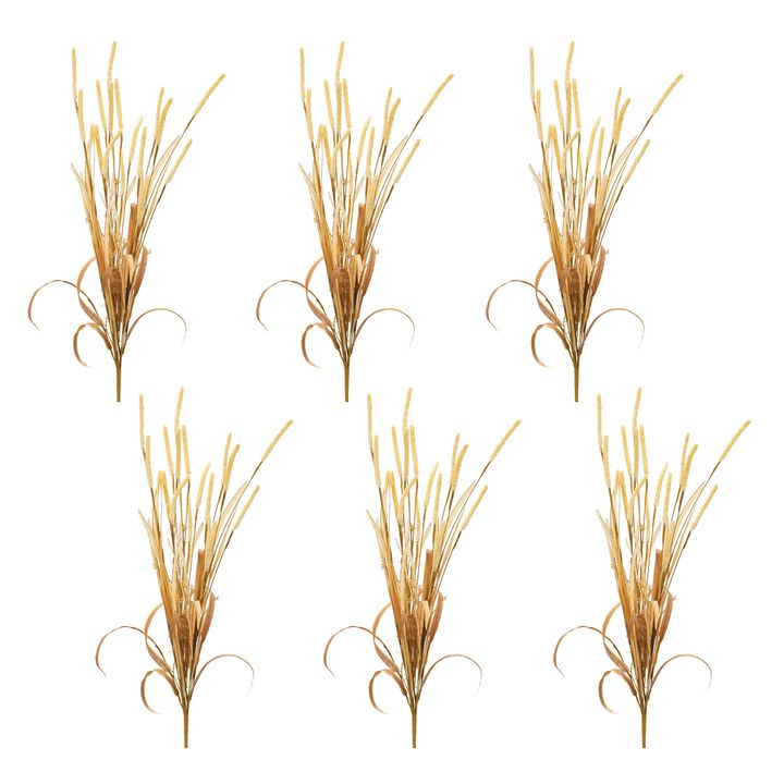 Set of 6 Mixed Fall Grass Sprays for Autumn Vases, Bouquets, or Table Displays