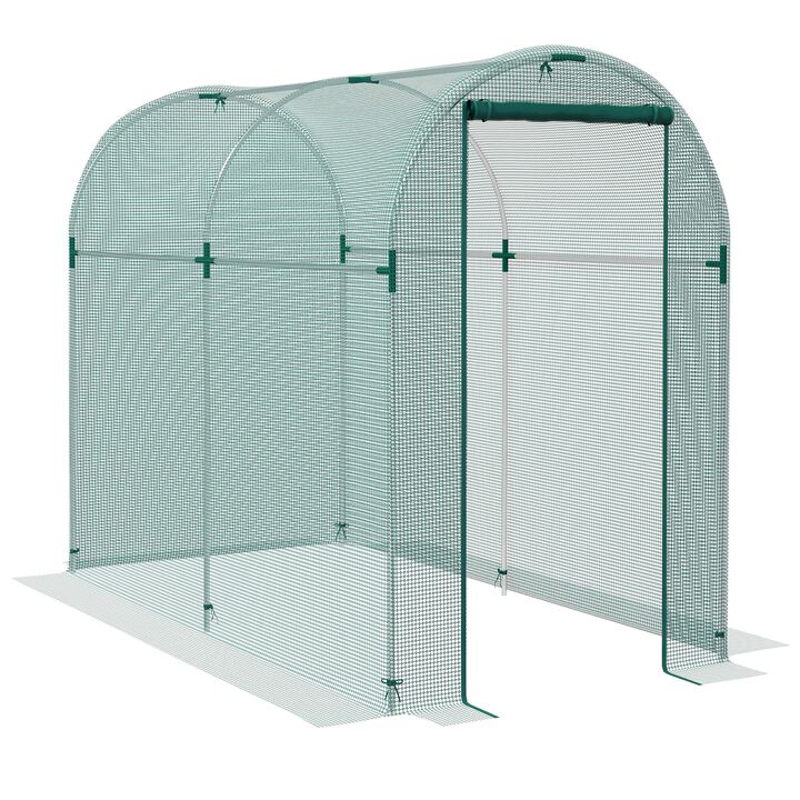 Outsunny 4' x 8' Crop Cage, Plant Protection Tent with Zippered Door and Galvanized Steel Frame, Fruit Cage Netting Cover for Garden, Yard, Lawn, Black