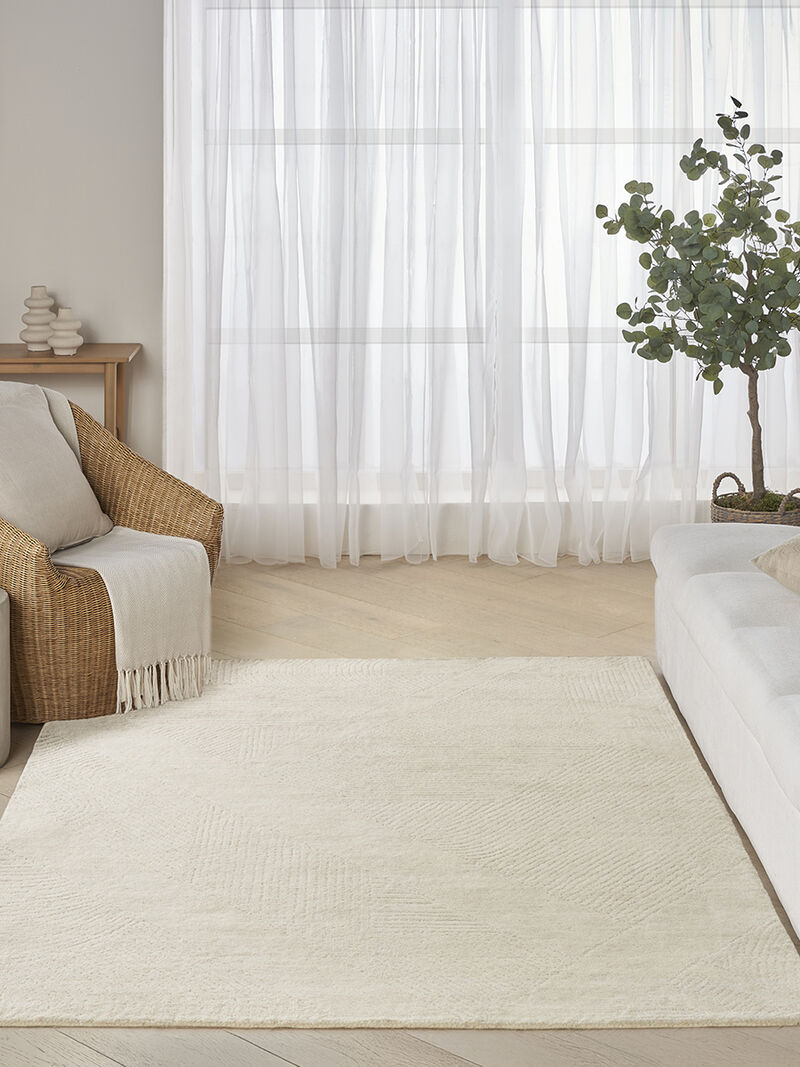 Pure Patterns PRN01 Ivory 3'9" x 5'9" Rug
